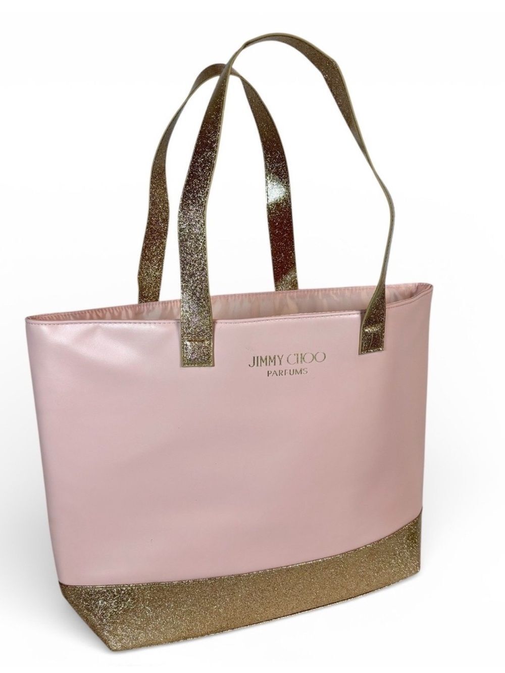 NWT Jimmy Choo Large Pink Perfume Tote Bag Weekender Shoulder Bag
